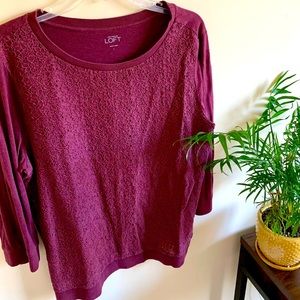 LOFT maroon colored blouse. Size L